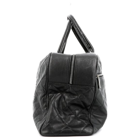 Authentic CHANEL CC Caviar XL Travel Bag Bowler Bag Tote Weekender Boston Duffle - Picture 8 of 15
